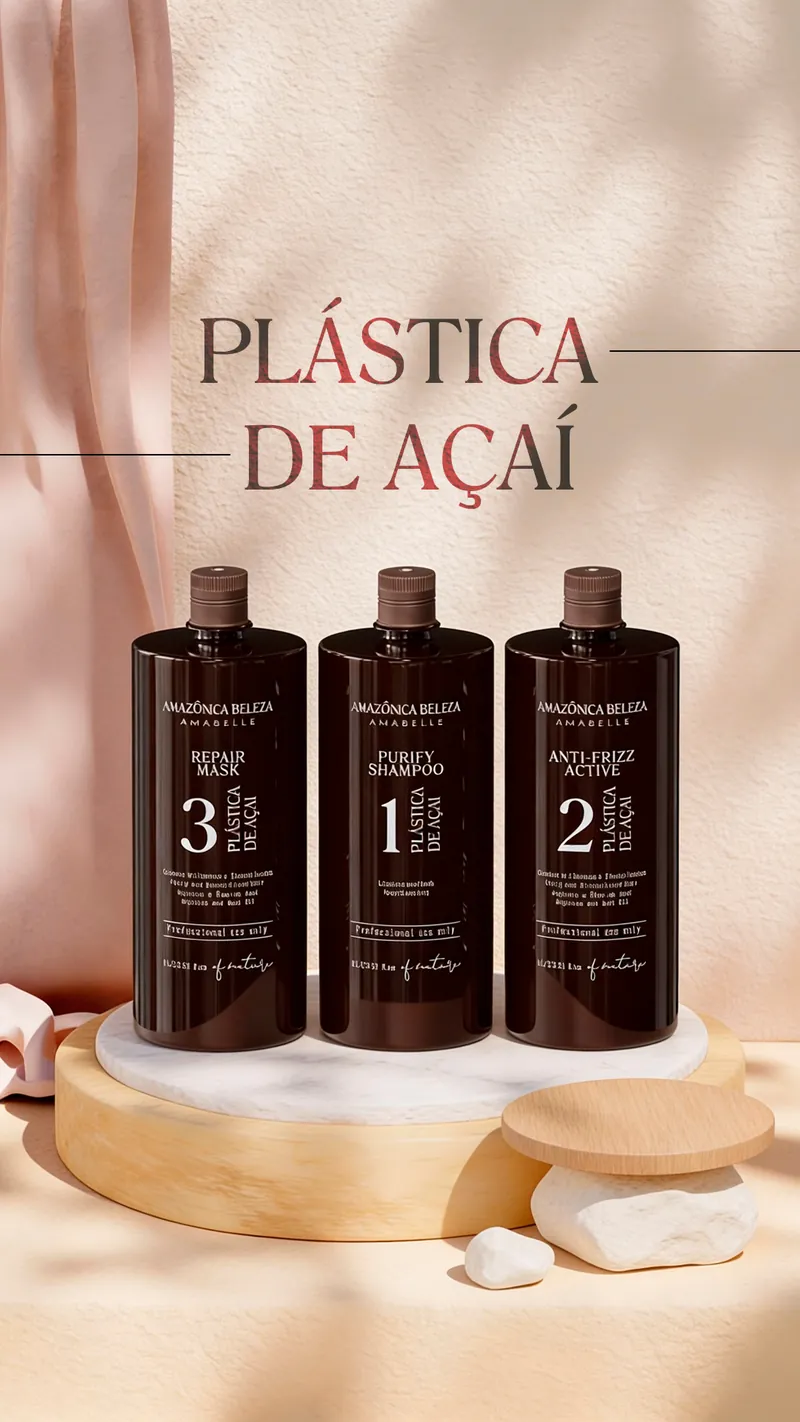 Plástica de Açaí presentación premium — línea salón Amazônica Beleza, distribución BelaFios Venezuela