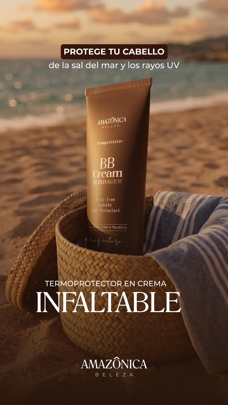 BB Cream Blindagem de Amazônica Beleza: termoprotector capilar en crema contra el calor de la plancha, la sal y los rayos UV