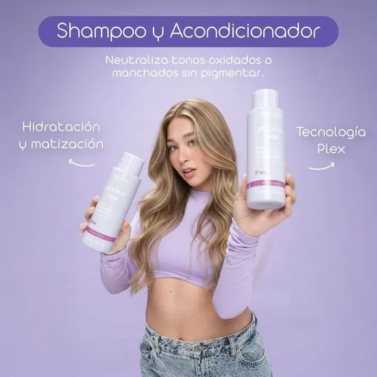 Kit Platinum Look Amazônica Beleza — shampoo y acondicionador para rubias y canas en BelaFios Maracaibo